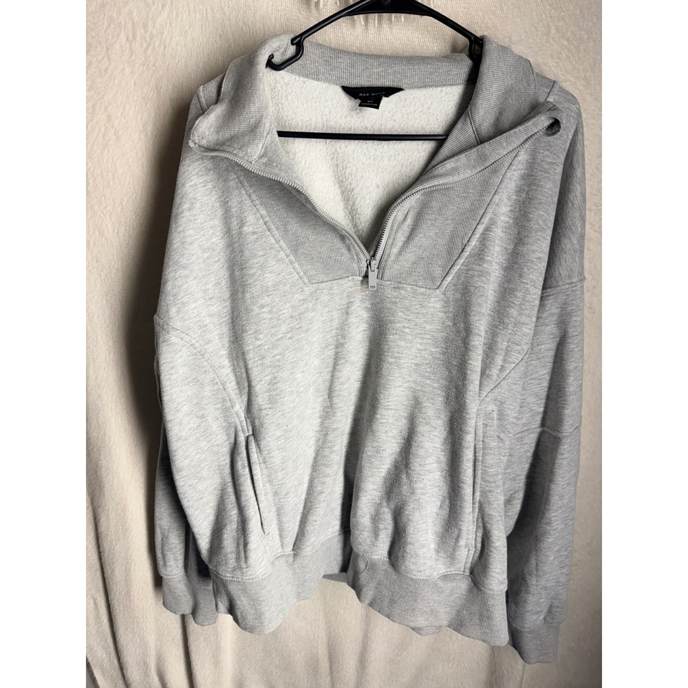 Rae Mode Heather Gray Quarter Zip Fleece Pullover Sweatshirt Womens 2X